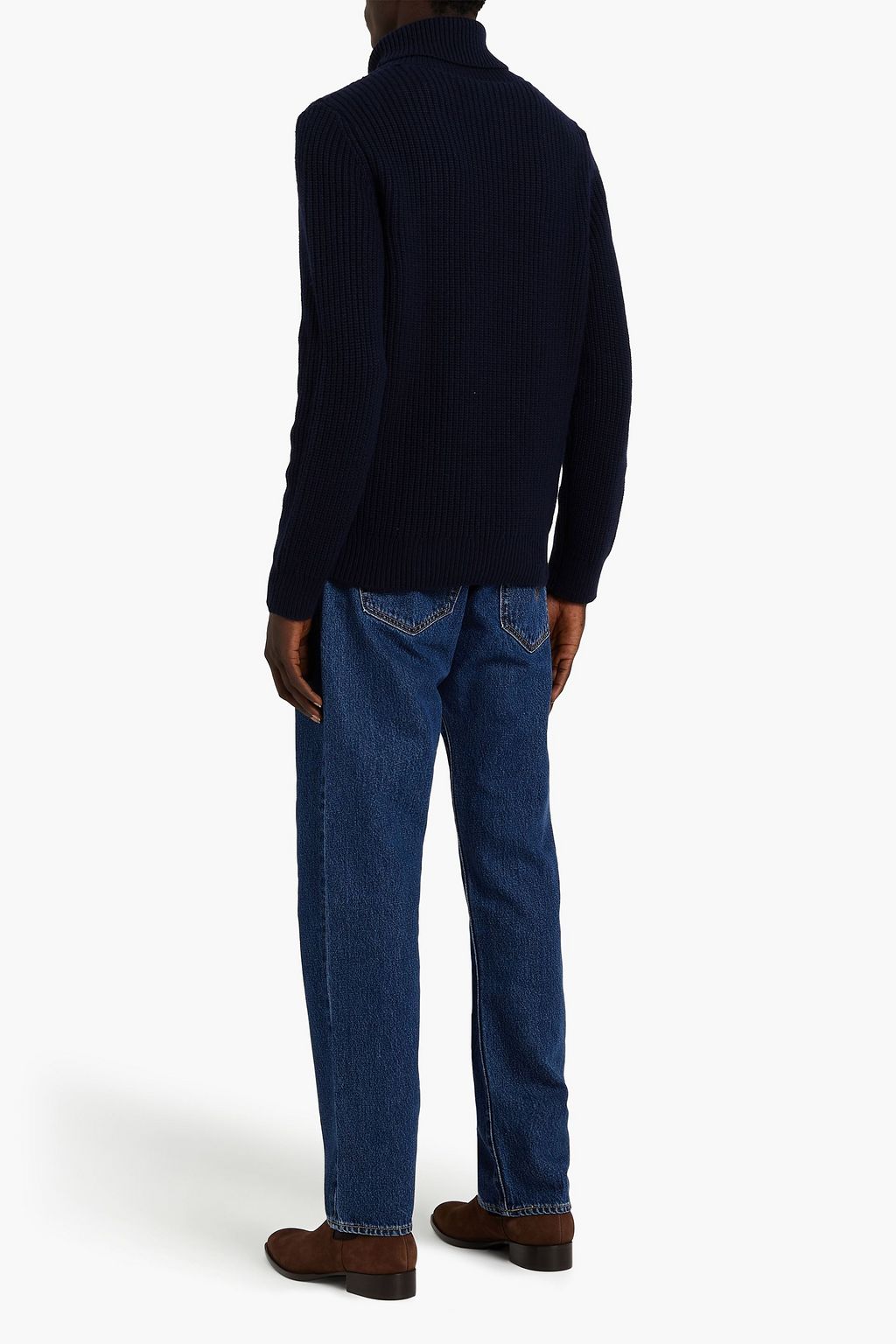 SANDRO Ribbed-knit turtleneck sweater