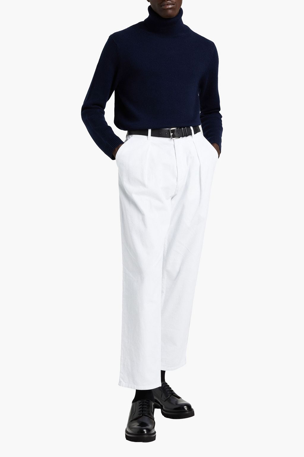 SANDRO Mélange wool-blend turtleneck sweater