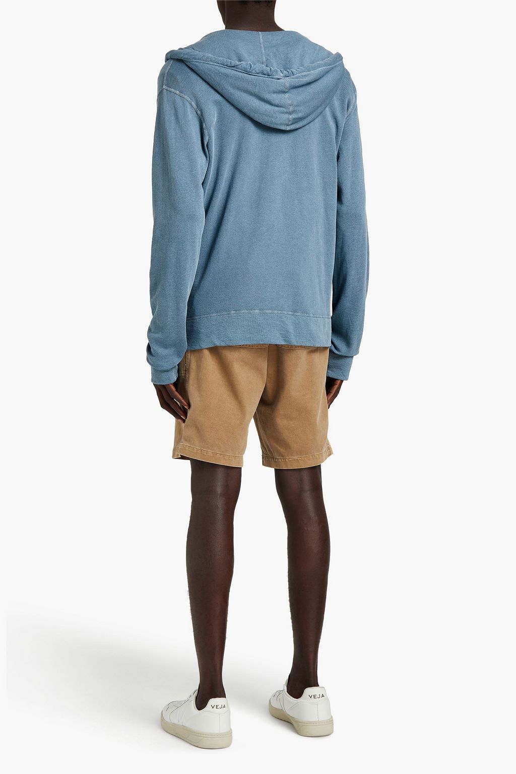 JAMES PERSE French cotton-terry drawstring zip-up hoodie