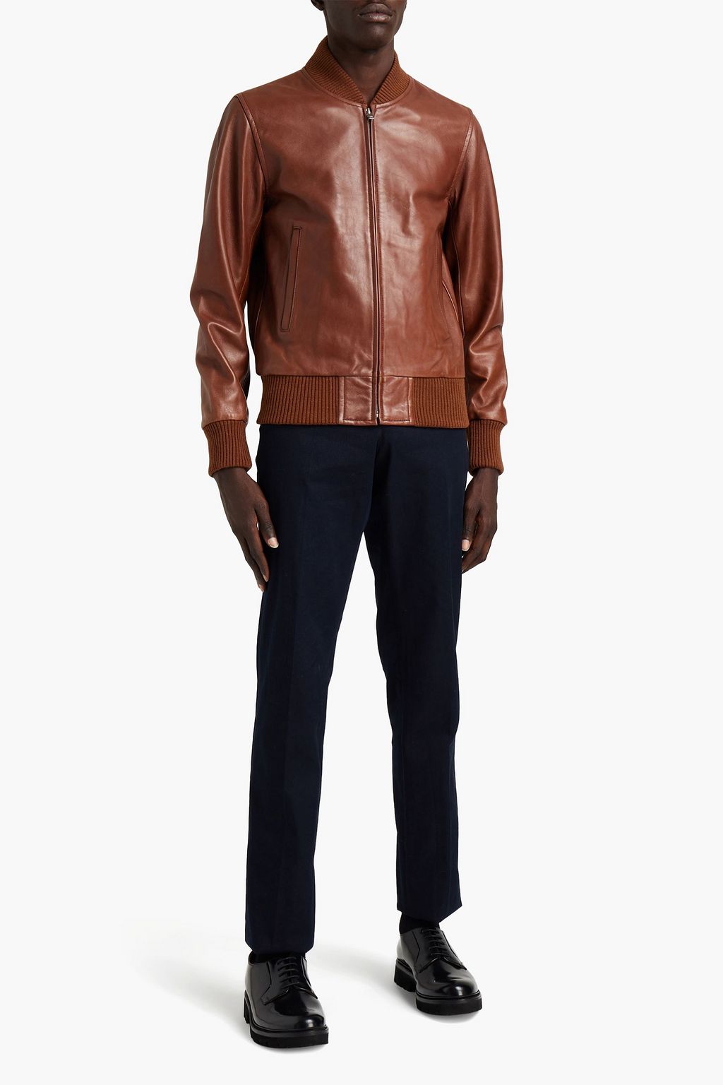 mens sandro leather jacket