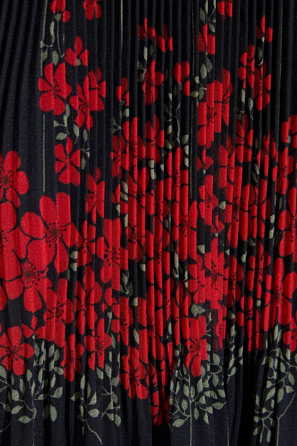 REDVALENTINO Minikleid aus Chiffon mit floralem Print, Schluppe und Falten