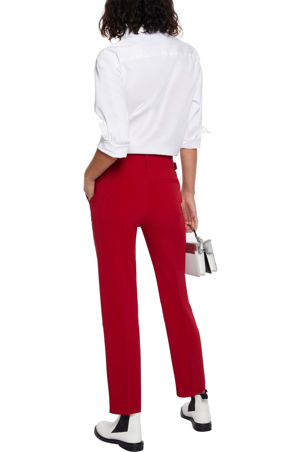 REDVALENTINO Ruffled cotton-blend poplin shirt