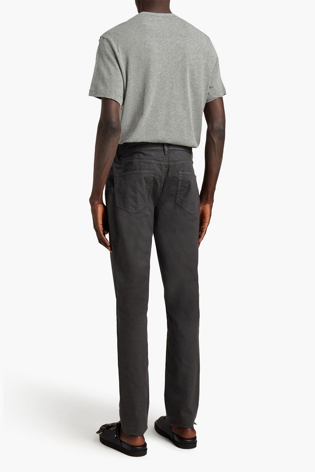 JAMES PERSE Mélange cotton-jersey Henley T-shirt