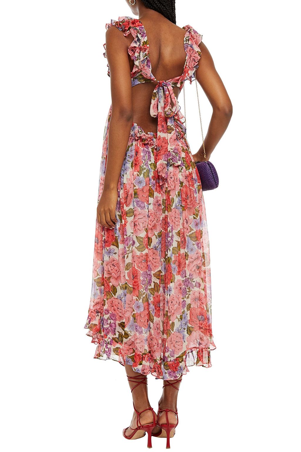 ZIMMERMANN Ruffled floral-print silk-crepon maxi dress