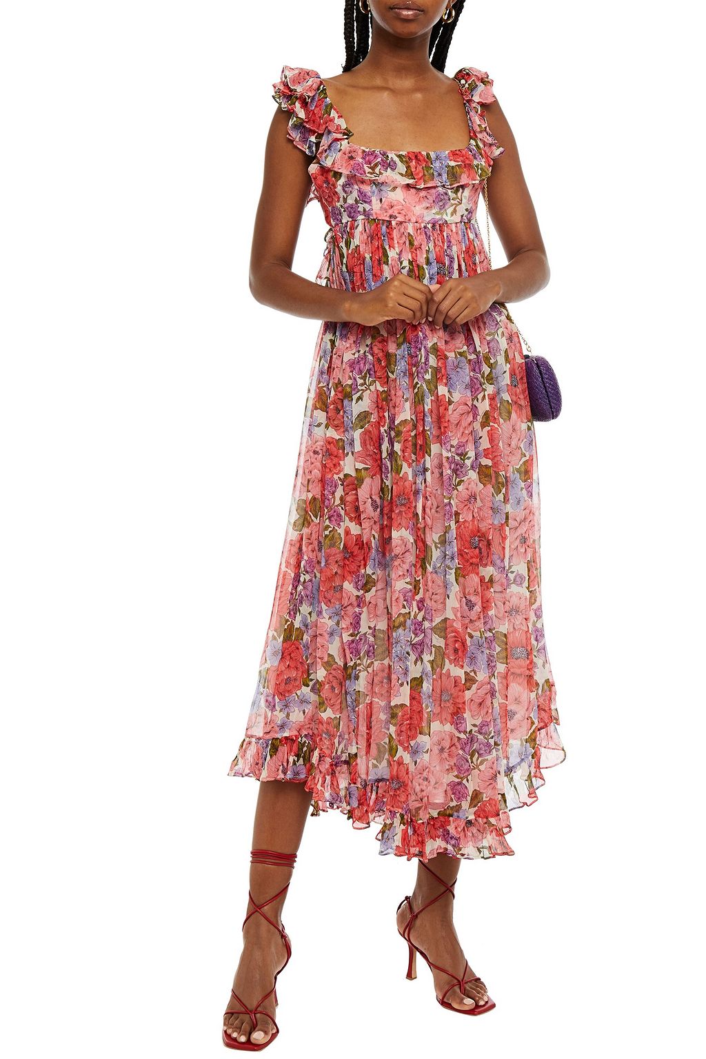 ZIMMERMANN Ruffled floral-print silk-crepon maxi dress