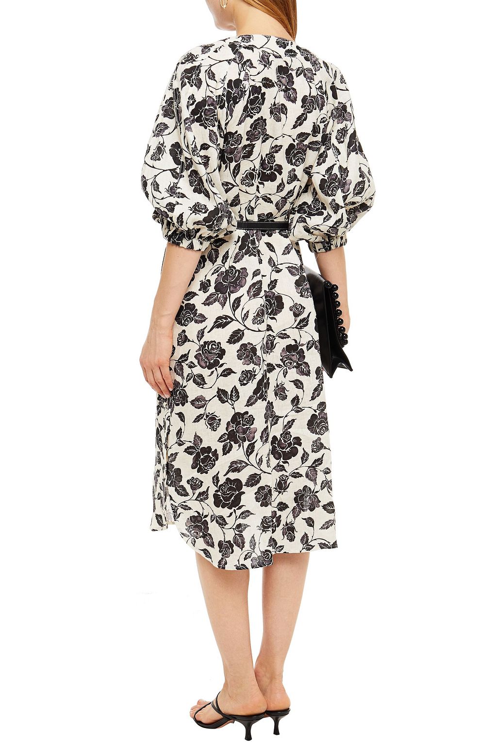 ZIMMERMANN The Lovestruck Day belted slub linen midi dress