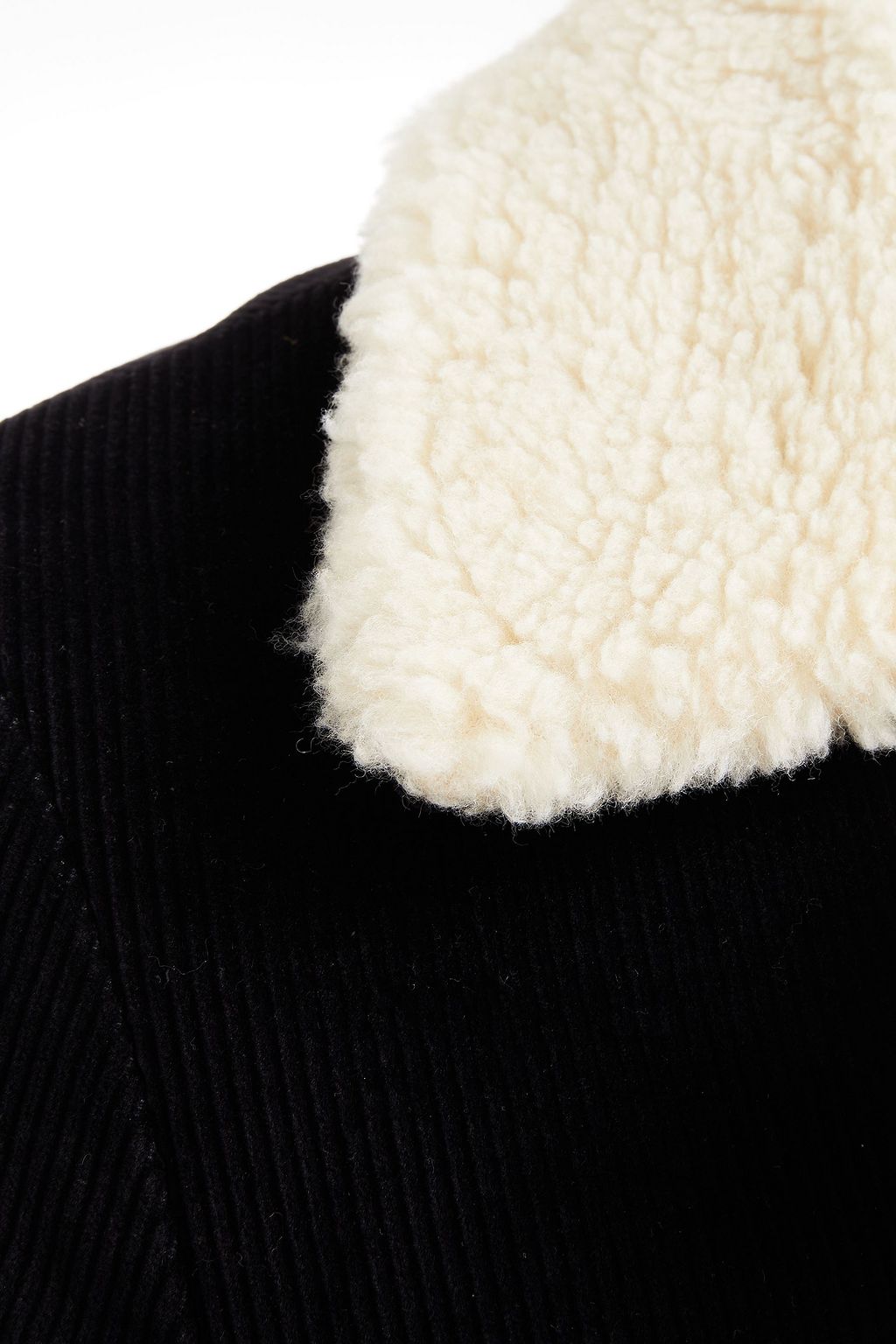 SANDRO Faux shearling-lined cotton-blend corduroy jacket