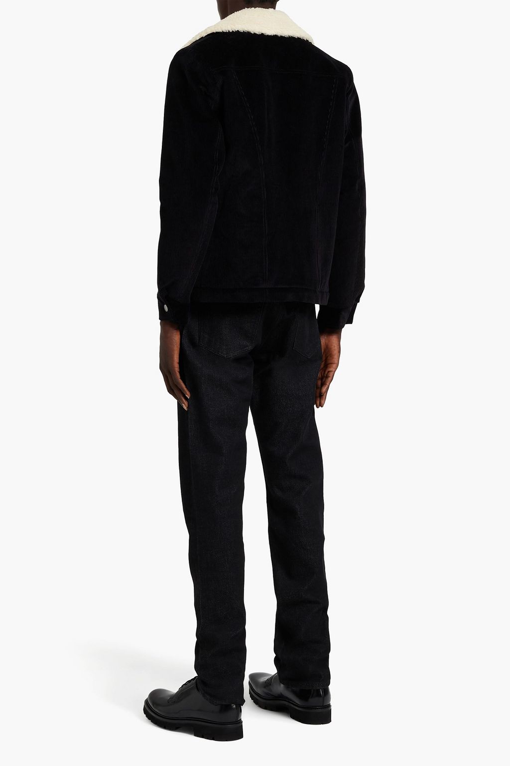 SANDRO Faux shearling-lined cotton-blend corduroy jacket