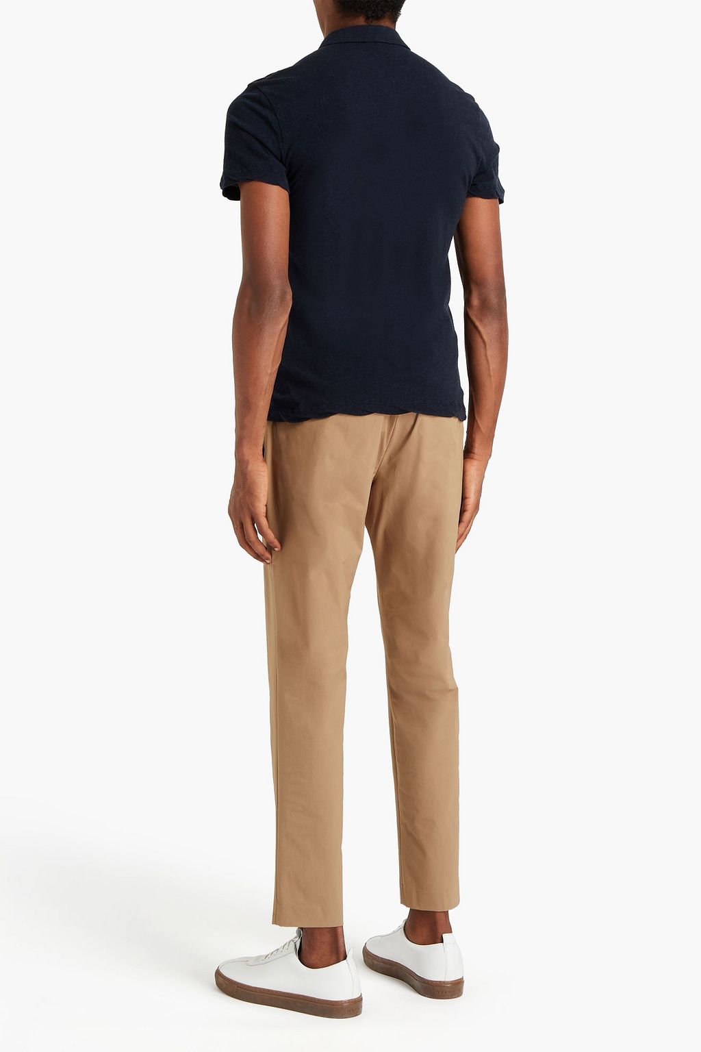 JAMES PERSE Brushed mélange cotton-jersey polo shirt