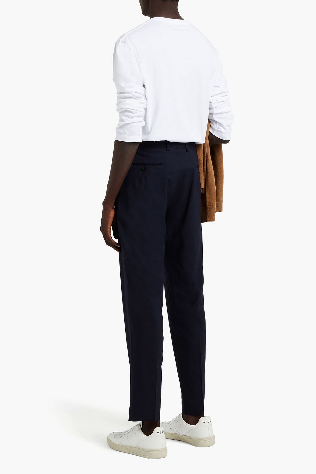 SANDRO Jupiter wool-blend crepe tapered pants