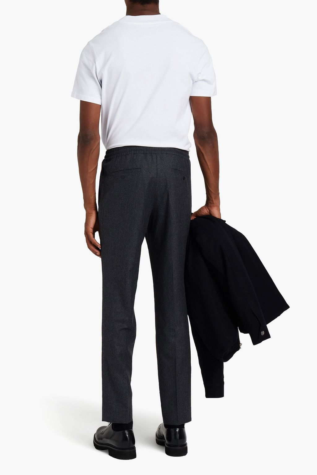 SANDRO Alpha wool-flannel tapered pants