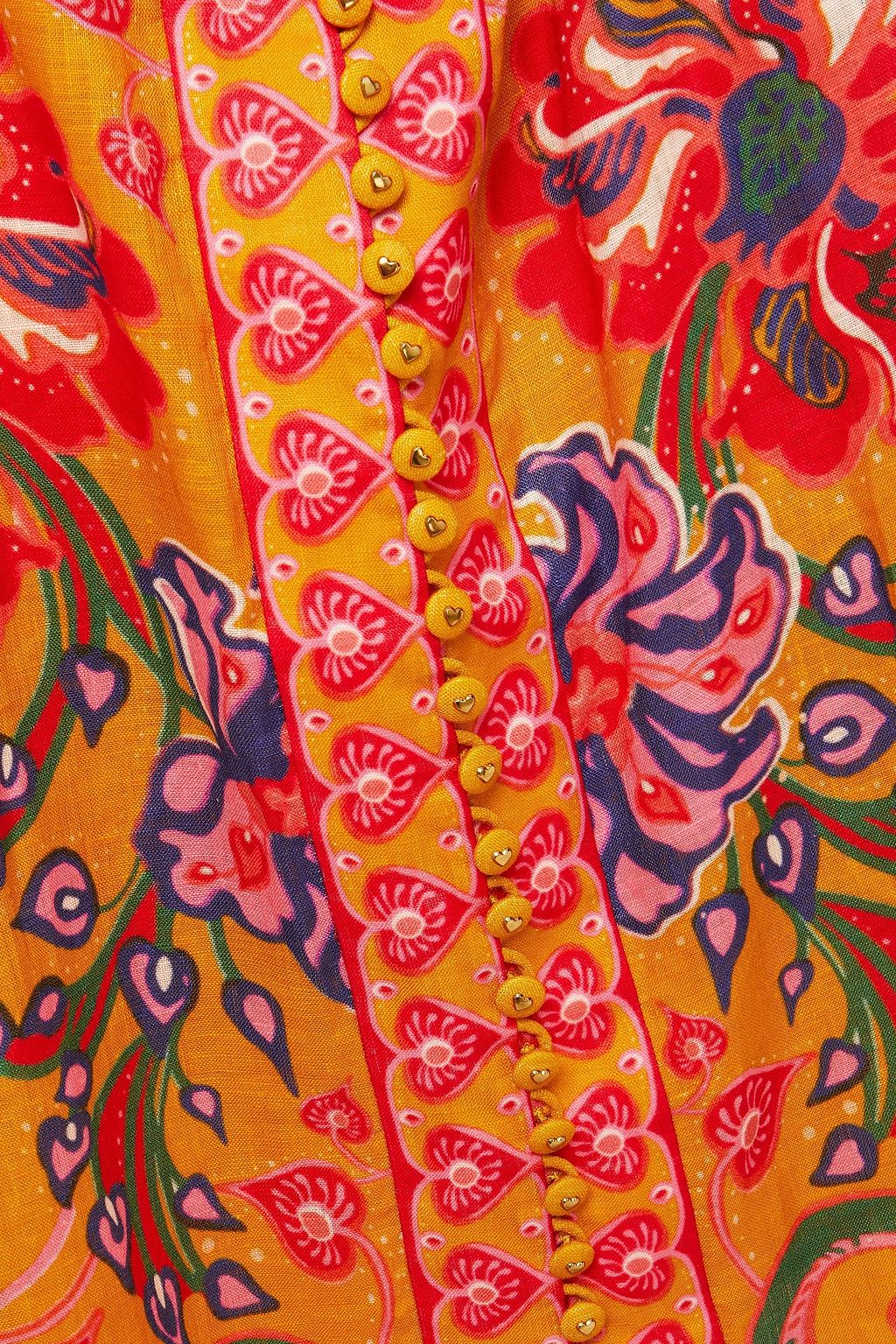 ZIMMERMANN The Lovestruck belted printed linen midi skirt