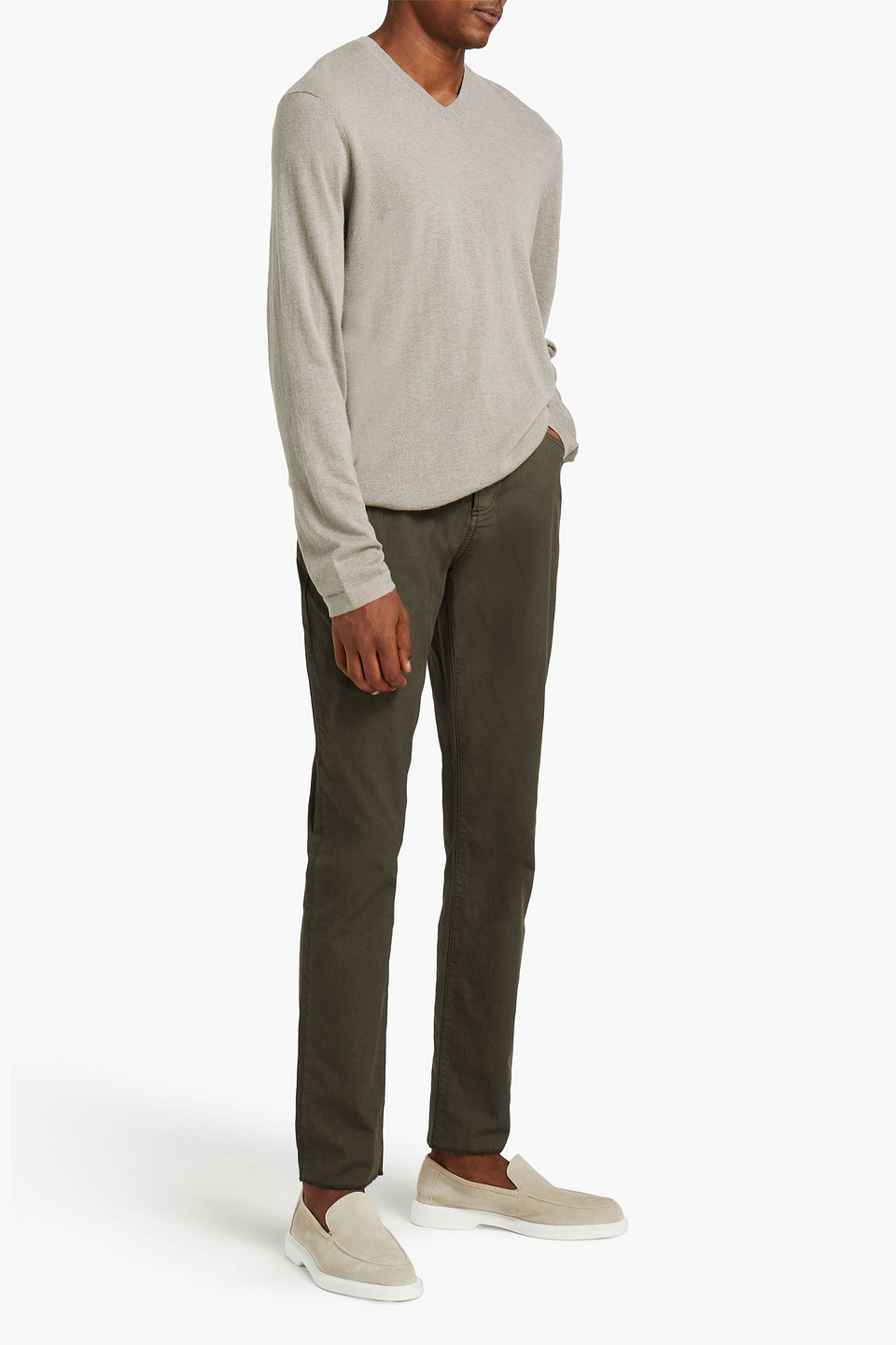 James Perse Man Slim-fit Cotton-blend Twill Trousers
