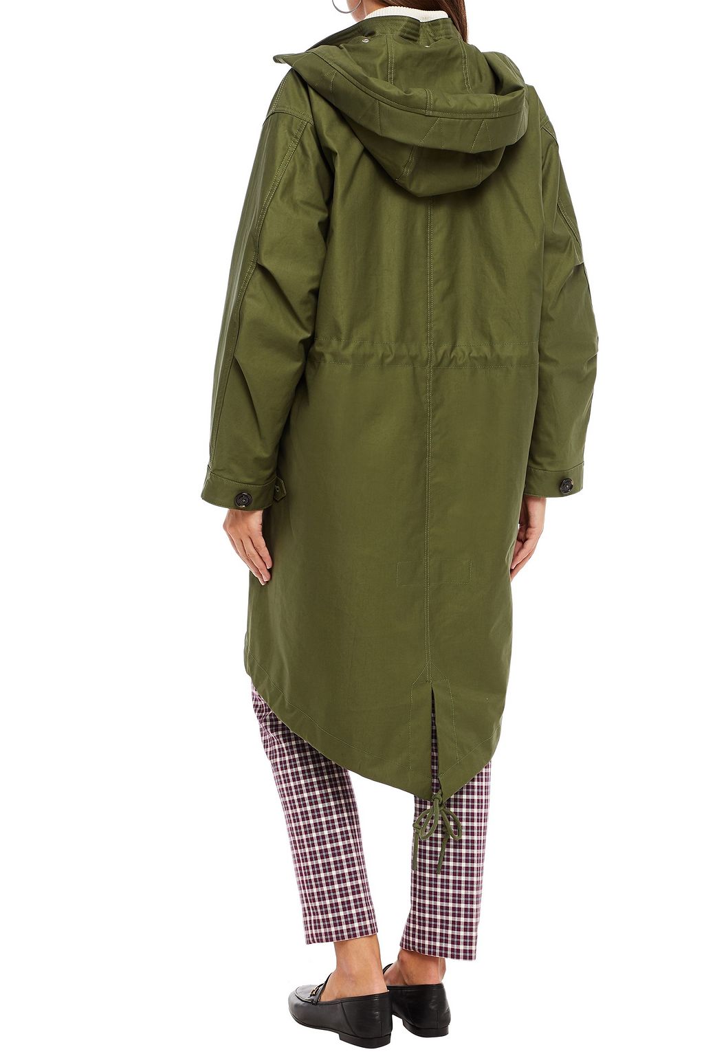TORY BURCH Oversized cotton-blend gabardine hooded parka