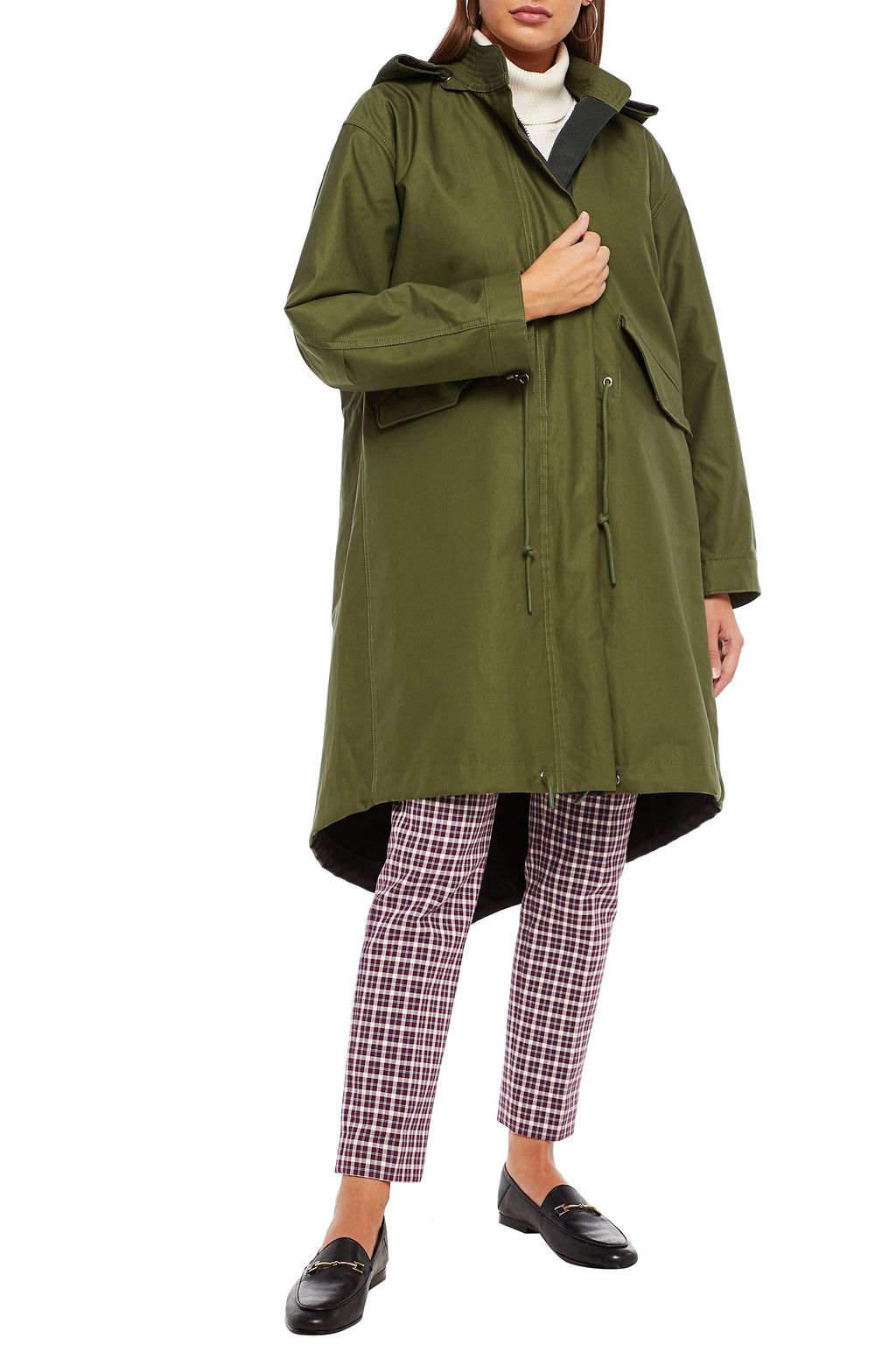 TORY BURCH Oversized cotton-blend gabardine hooded parka