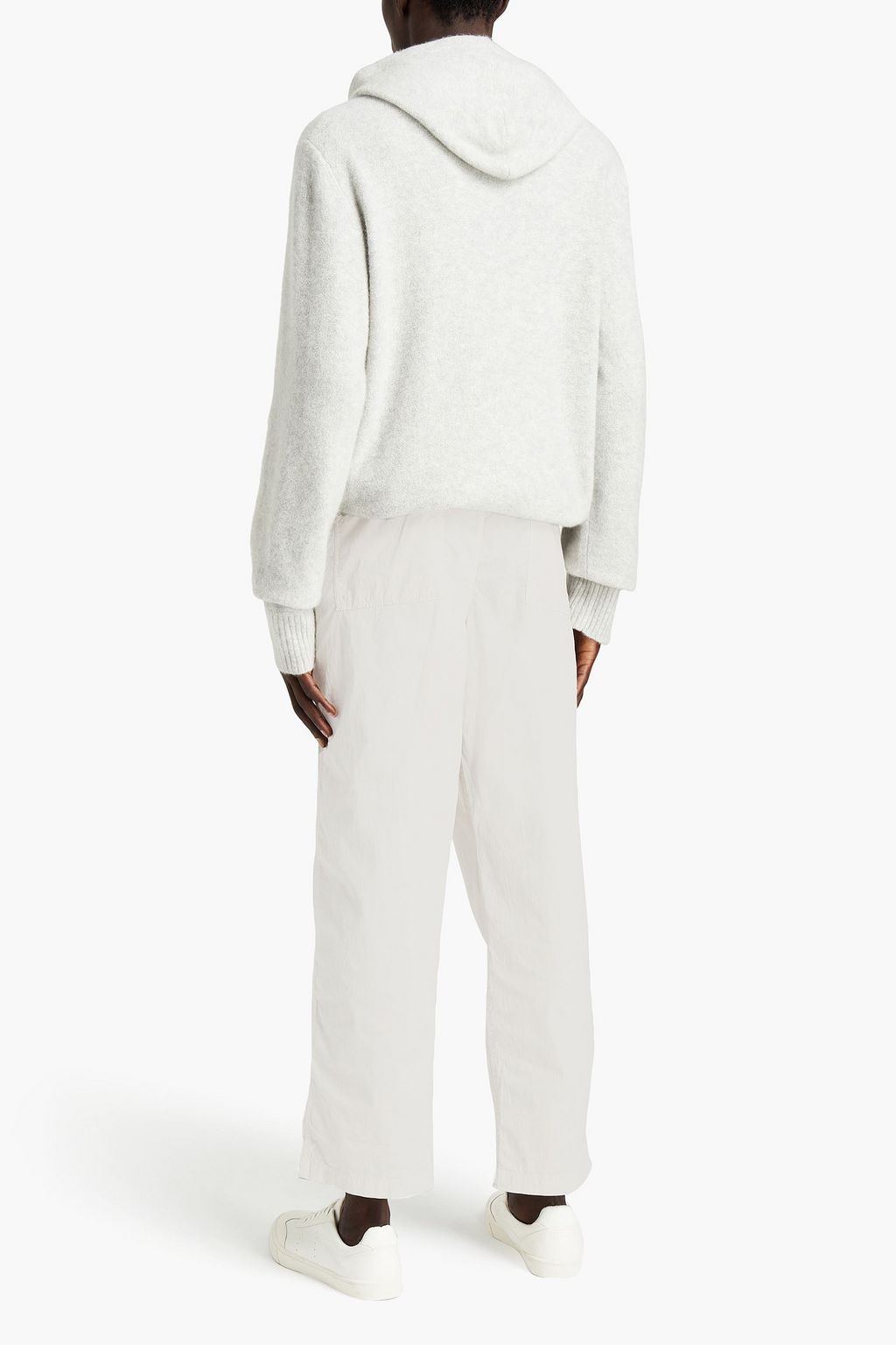 JAMES PERSE Mixed Media jersey-paneled stretch-cotton poplin drawstring pants