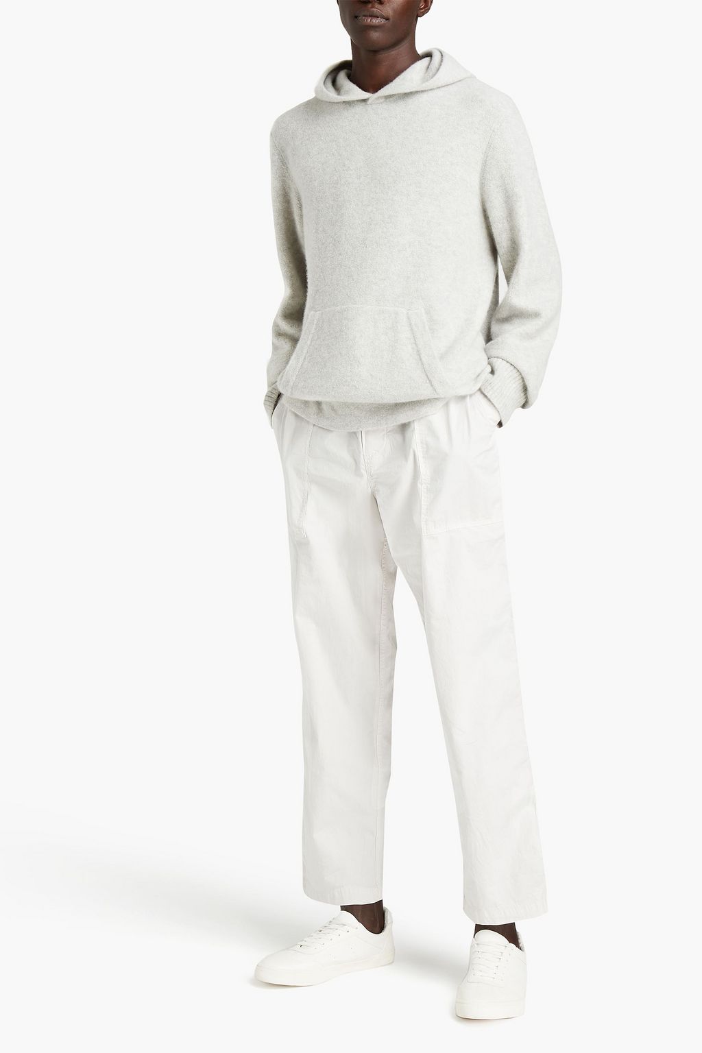 JAMES PERSE Mixed Media jersey-paneled stretch-cotton poplin drawstring pants