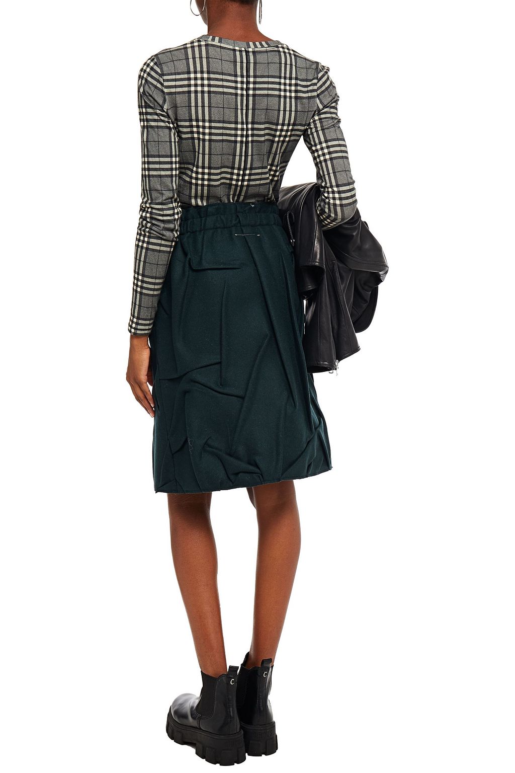 MM6 MAISON MARGIELA Crinkled wool-blend felt skirt