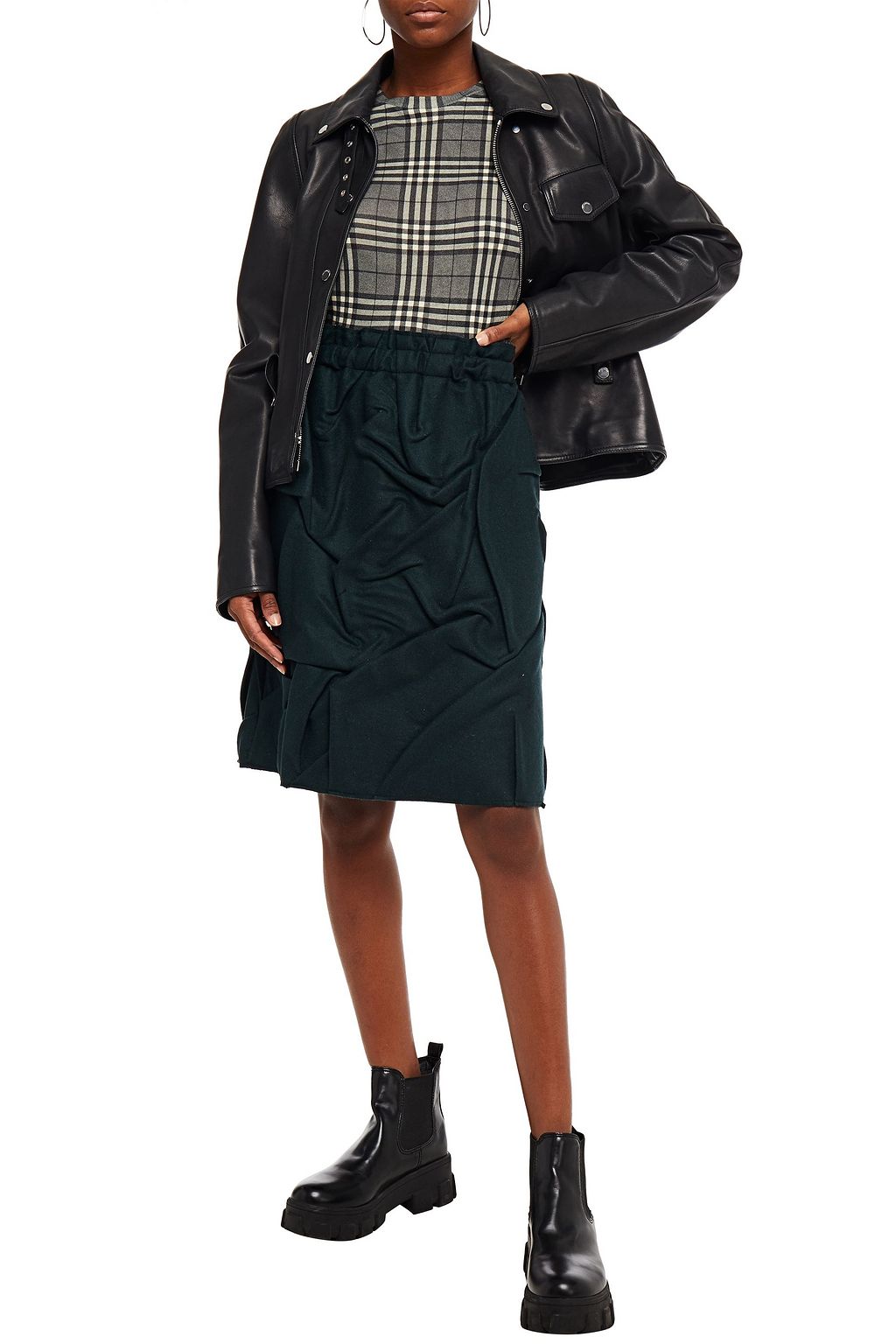 MM6 MAISON MARGIELA Crinkled wool-blend felt skirt
