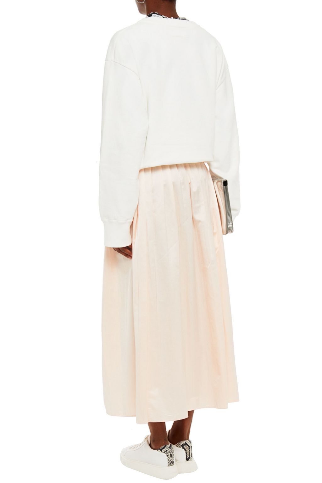 MM6 MAISON MARGIELA Pleated crinkled-satin midi skirt