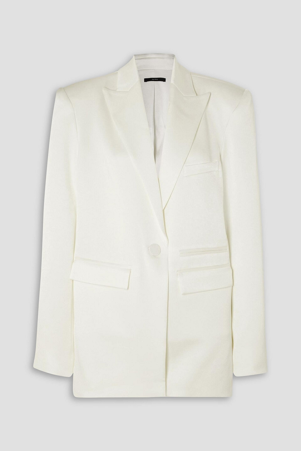 Alex Perry Hartford Satin-crepe Blazer In Elfenbein