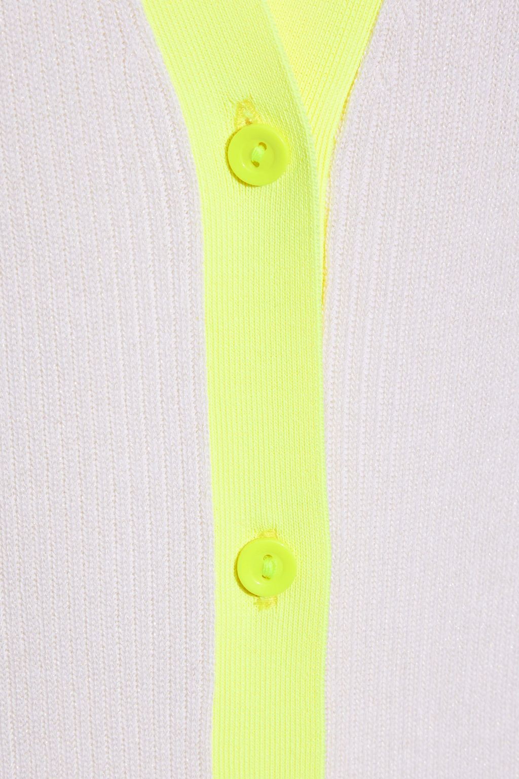 ALICE + OLIVIA Aria neon-trimmed ribbed-knit cardigan