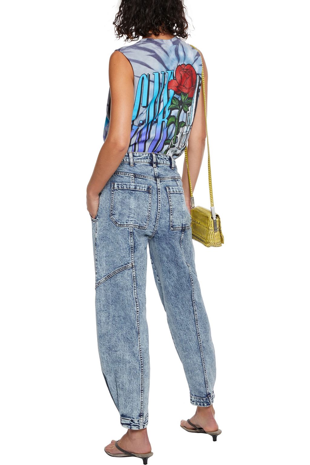ALICE + OLIVIA Miller tie-dyed printed cotton-jersey tank