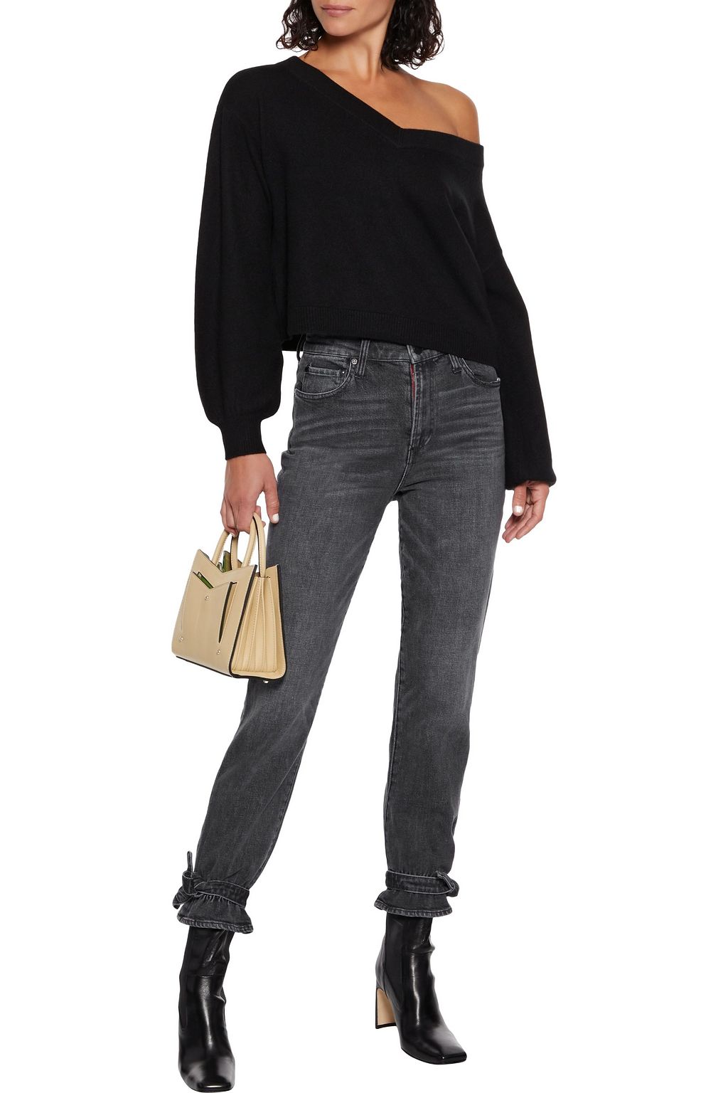 ALICE + OLIVIA Ansley cropped cashmere-blend sweater