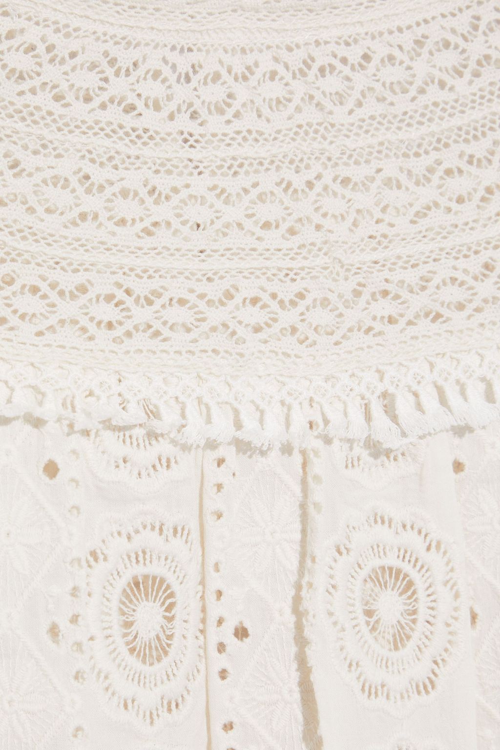 ULLA JOHNSON Marin crocheted lace-trimmed broderie anglaise cotton top