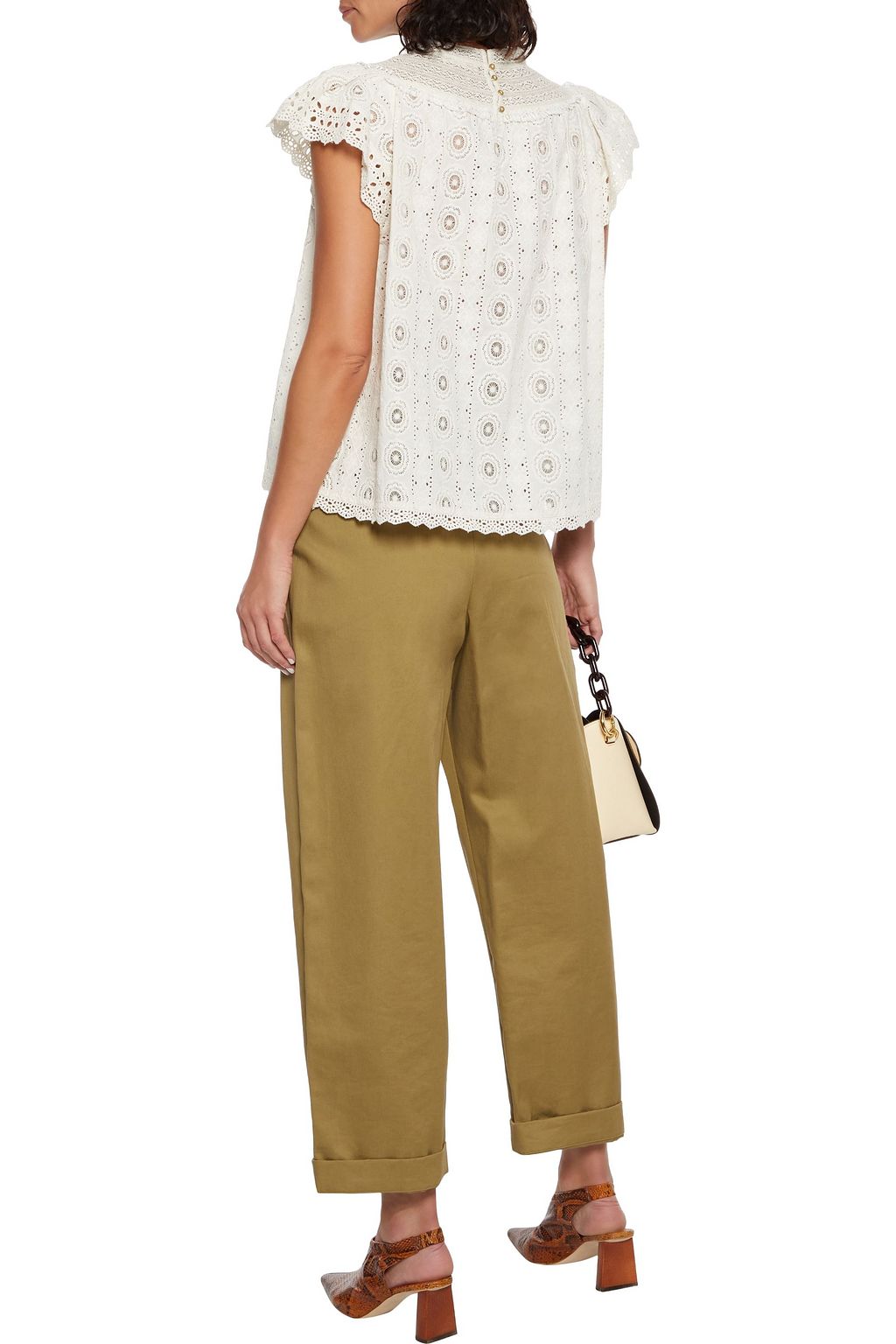 ULLA JOHNSON Marin crocheted lace-trimmed broderie anglaise cotton top