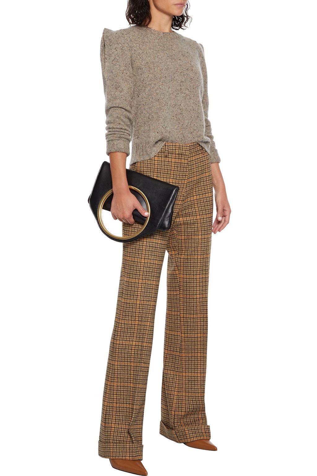 AUTUMN CASHMERE Gathered donegal cashmere sweater