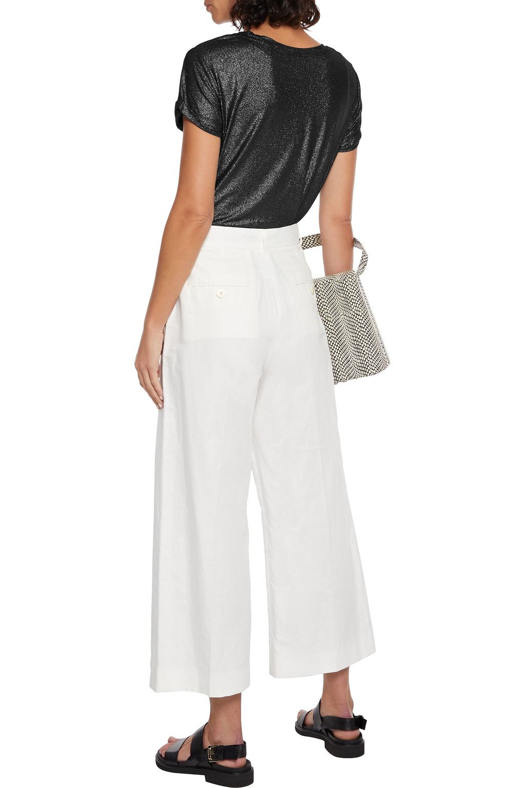 MAJESTIC FILATURES Layered metallic stretch-jersey T-shirt