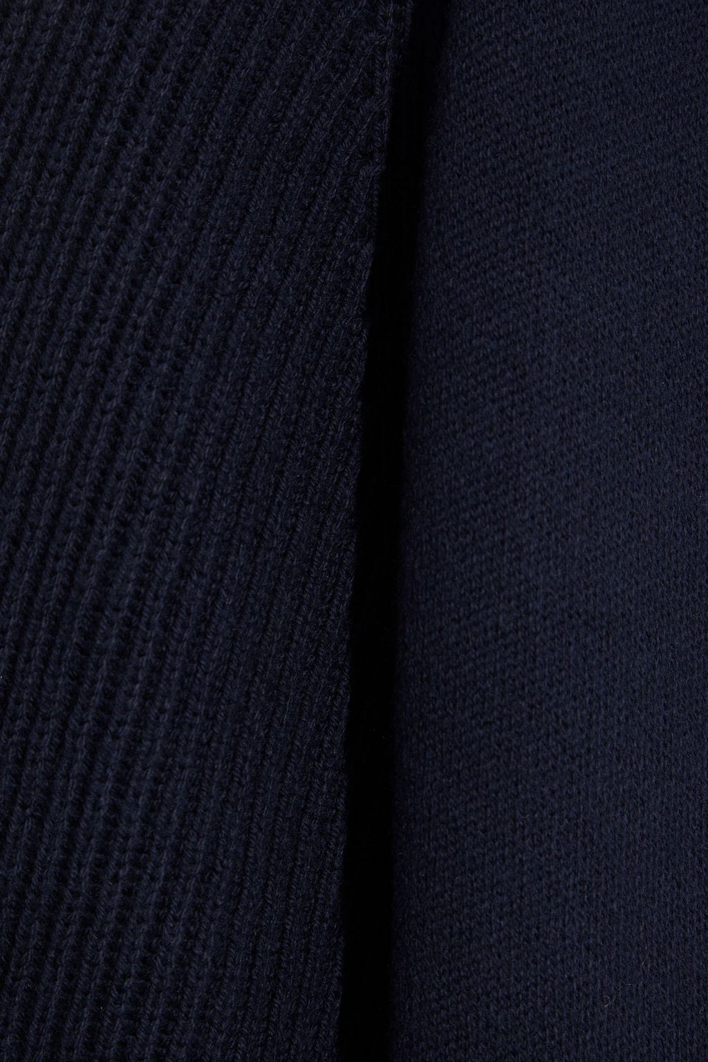 VINCE. Ribbed knit-paneled French cotton-terry sweatshirt