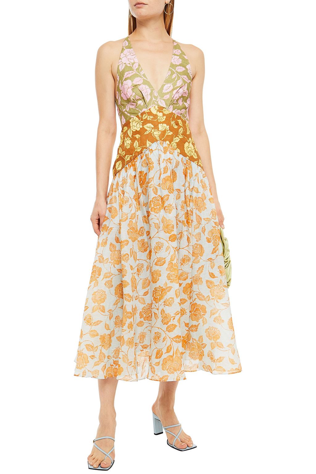 ZIMMERMANN The Lovestruck paneled printed linen midi dress