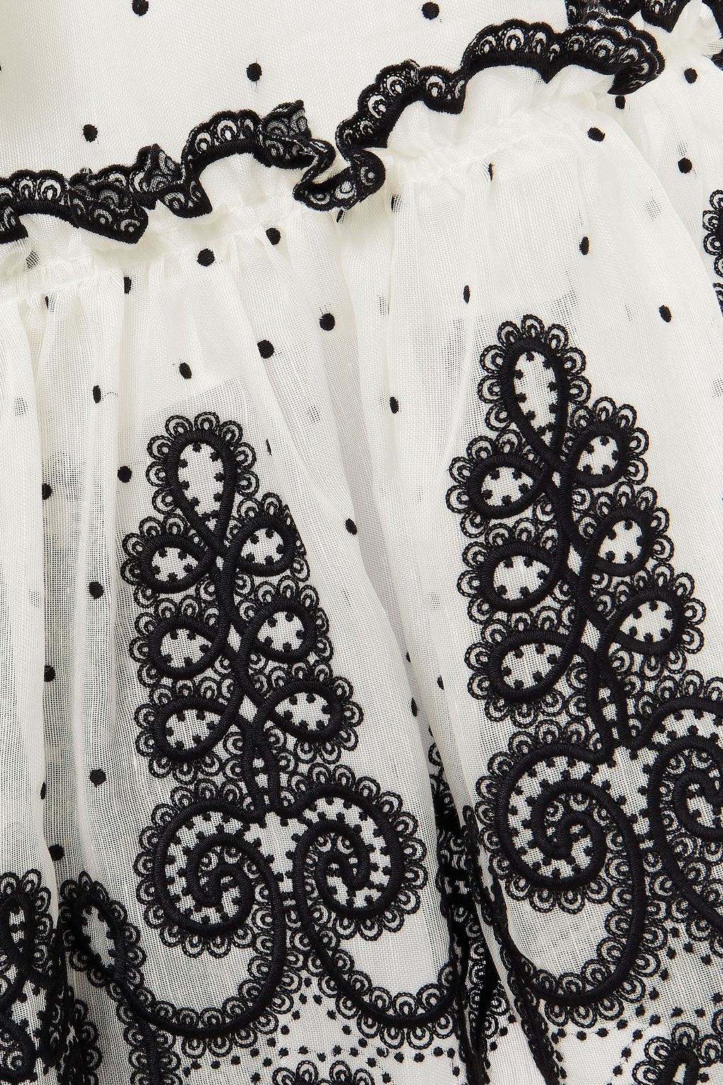 ZIMMERMANN Embroidered linen and silk-blend gauze midi skirt