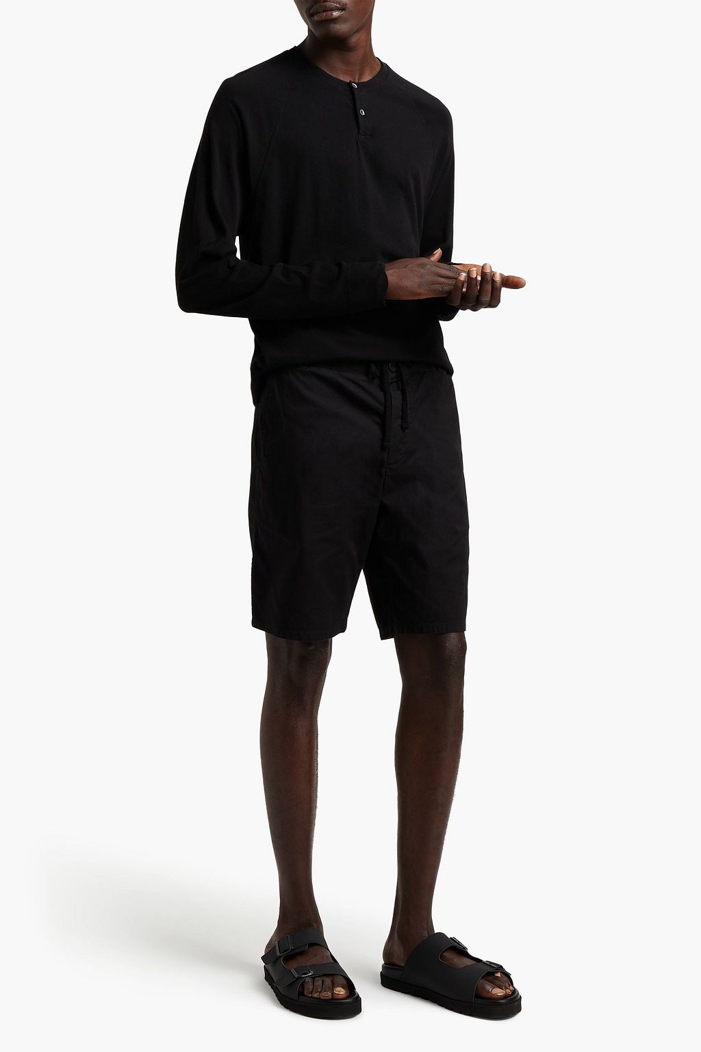 JAMES PERSE Cotton-jersey Henley T-shirt