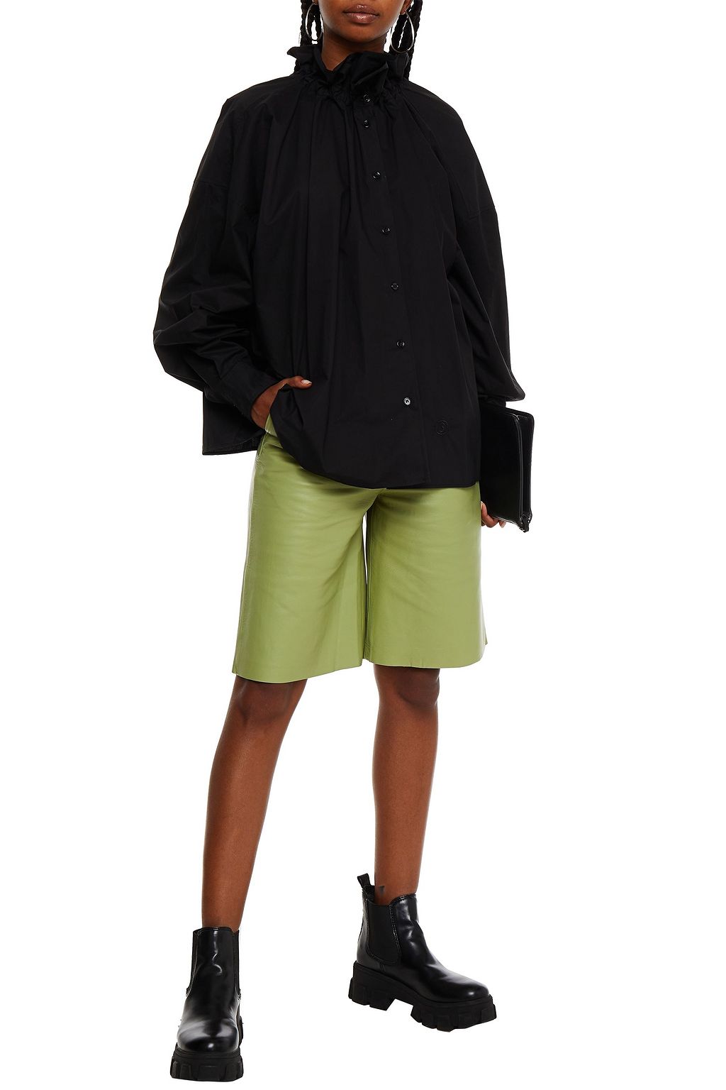 MM6 MAISON MARGIELA Oversized-Hemd aus Baumwollpopeline mit Rüschen