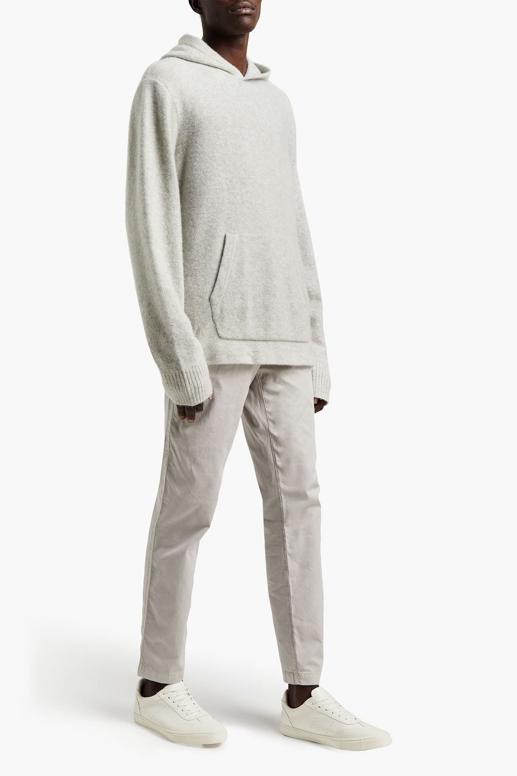 JAMES PERSE Brushed mélange cashmere-blend hoodie