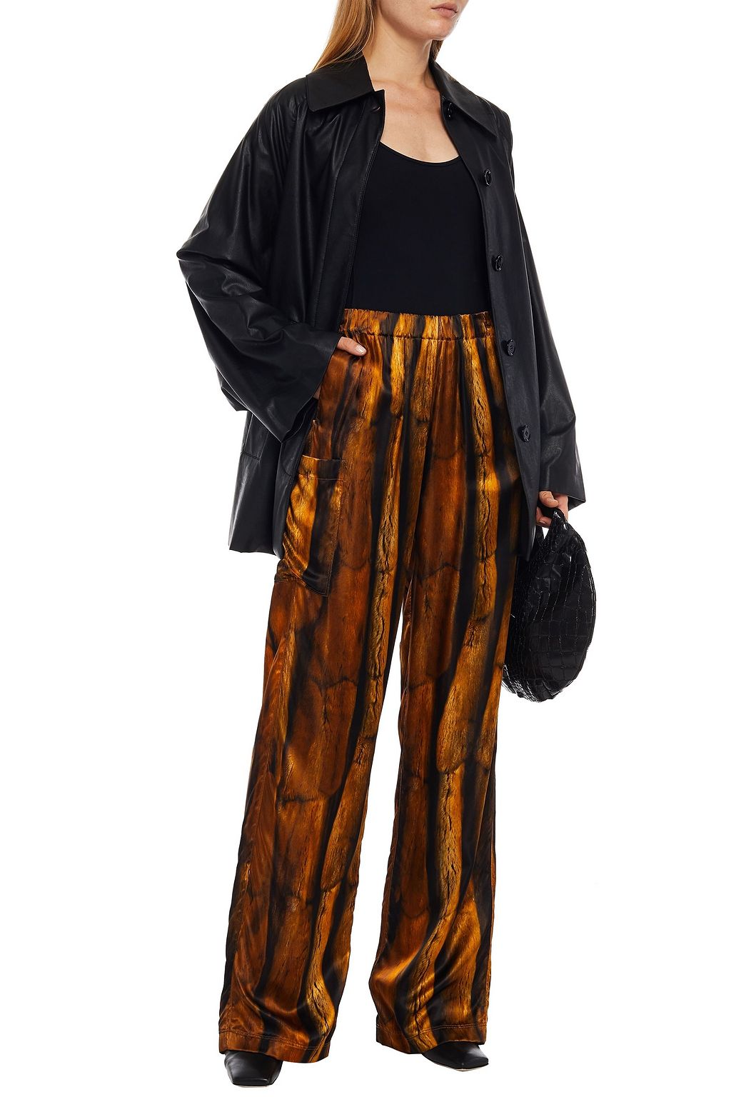 MM6 MAISON MARGIELA Printed satin-twill straight-leg pants