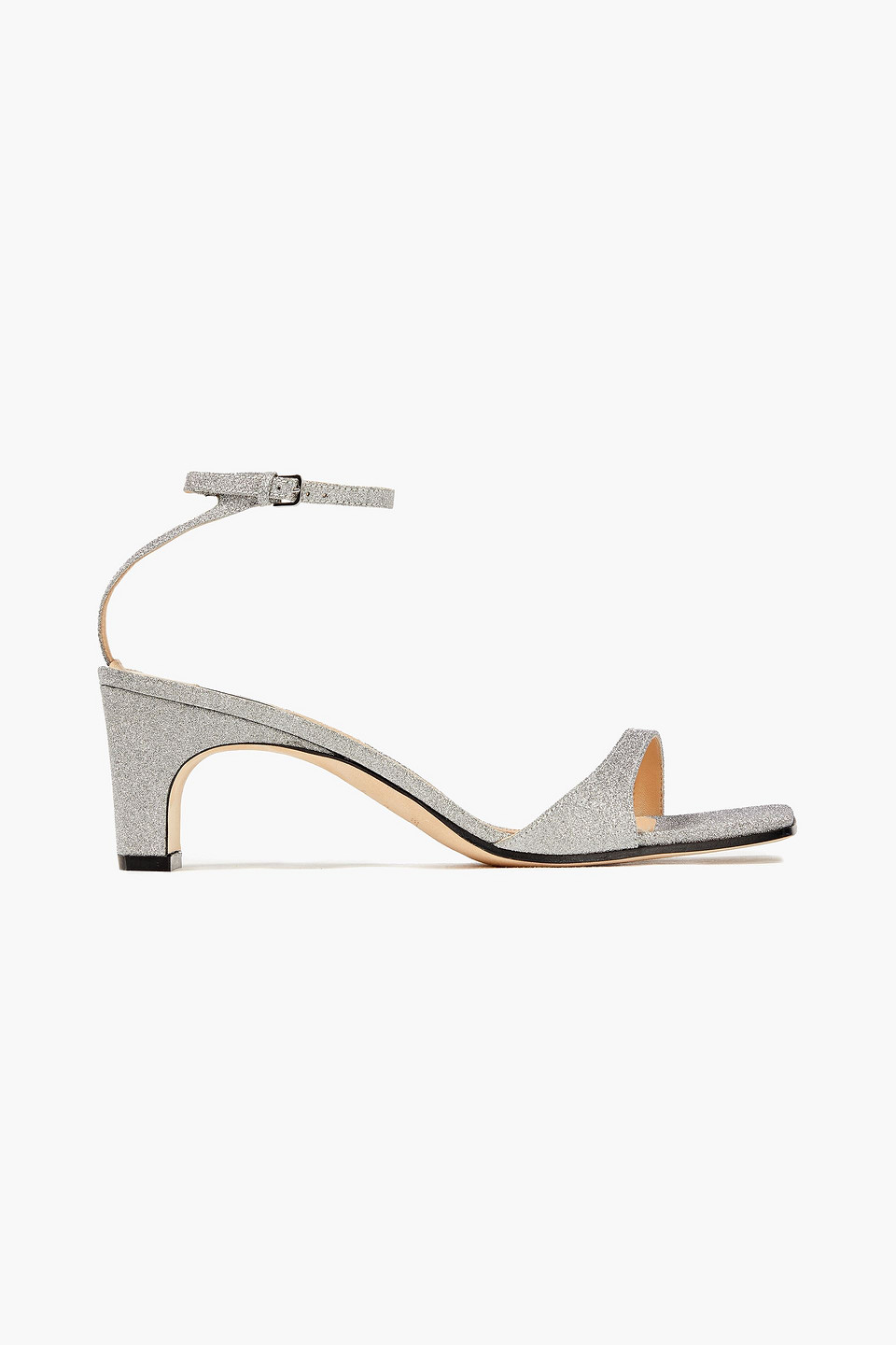 sergio rossi - sr1 glittered leather sandals - metallic - eu 34