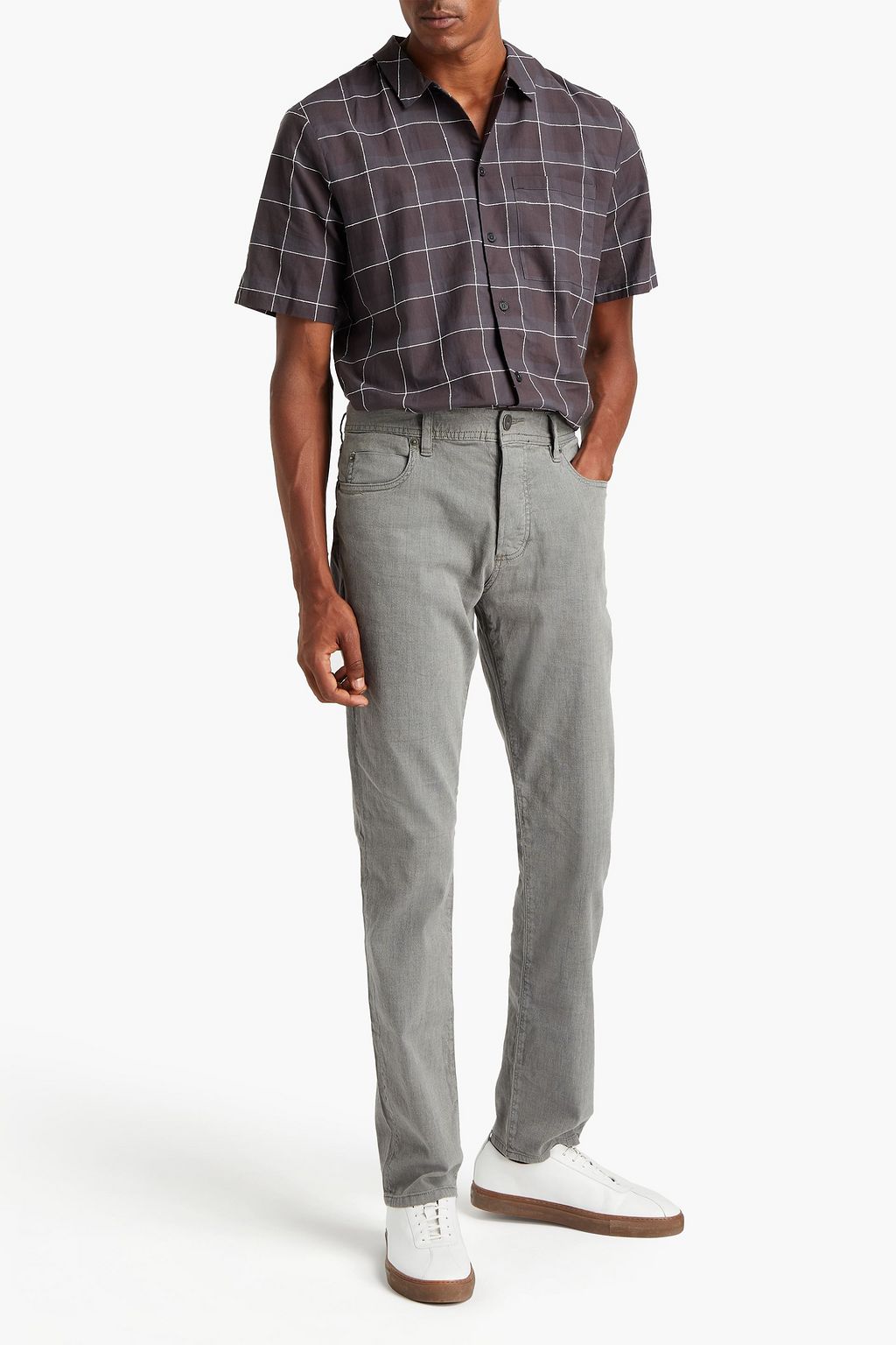 JAMES PERSE Slub cotton-blend chinos