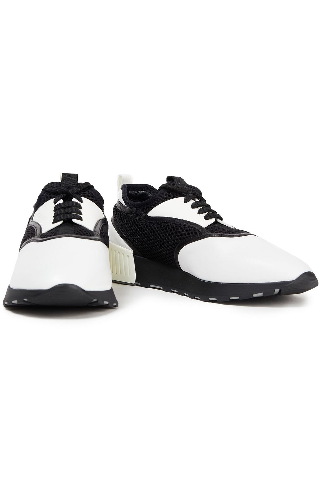 SERGIO ROSSI Leather and mesh sneakers