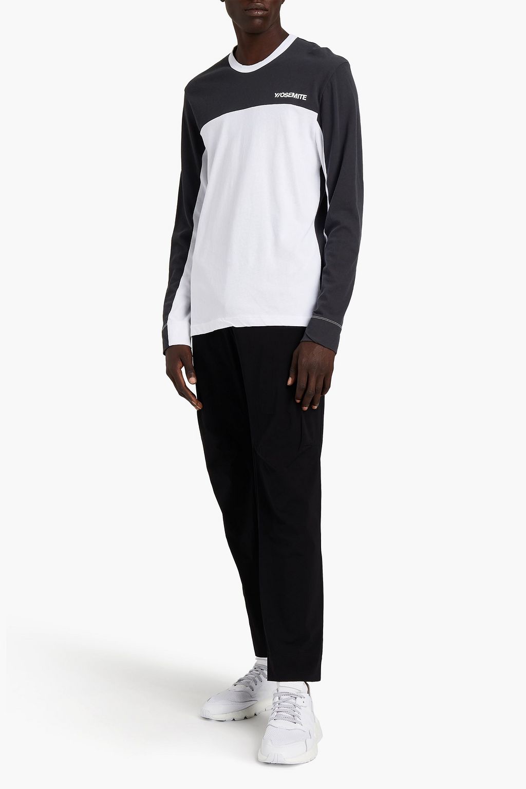 Y/OSEMITE Printed color-block cotton-jersey T-shirt