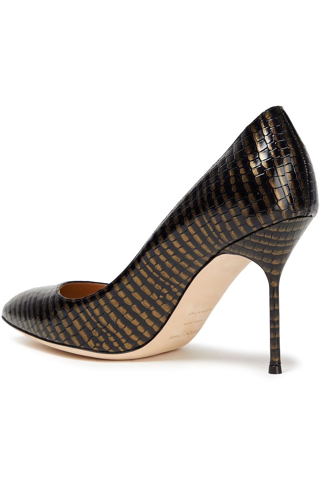 SERGIO ROSSI Snake-effect leather pumps
