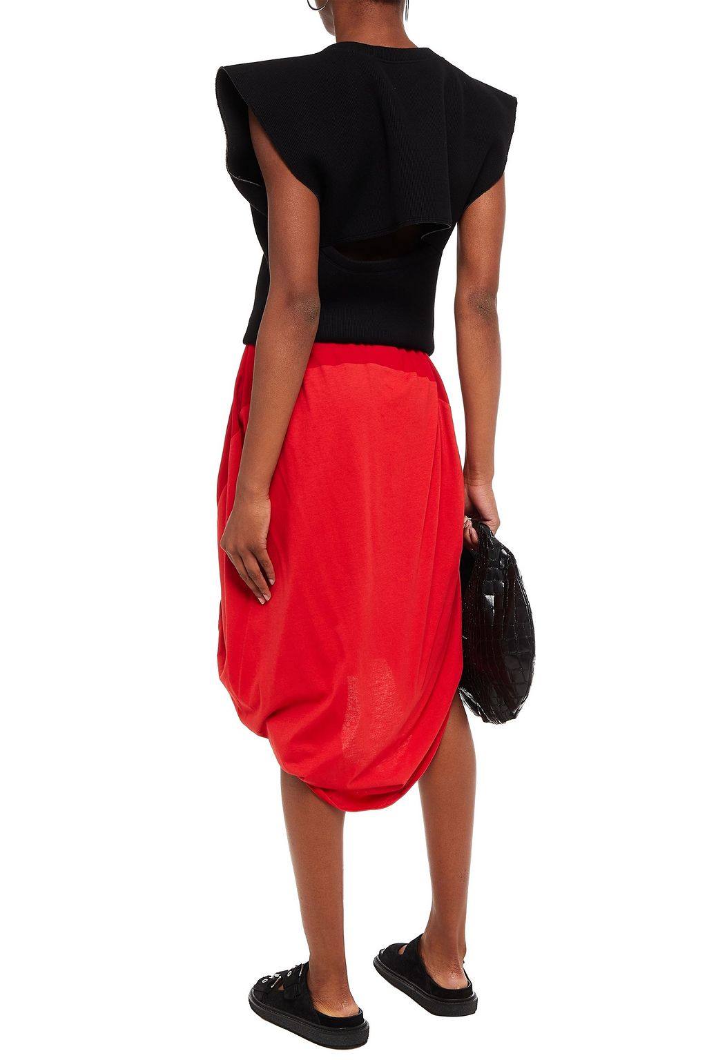 MM6 MAISON MARGIELA Asymmetric draped crepe and jersey skirt