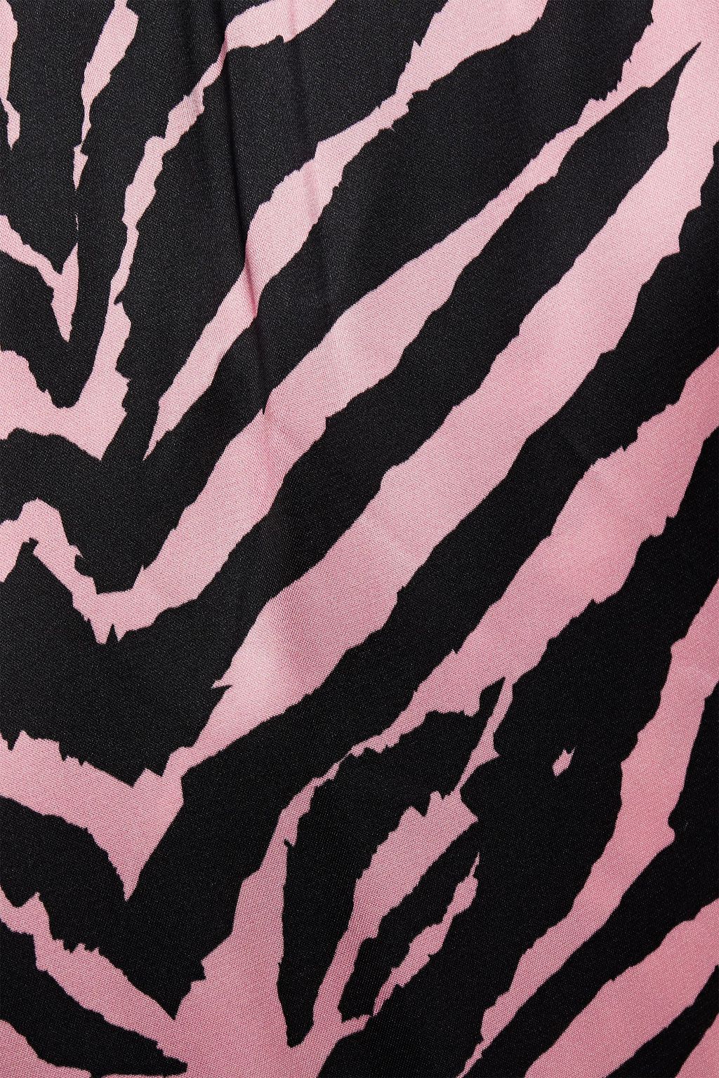 MM6 MAISON MARGIELA Zebra-print satin wide-leg pants