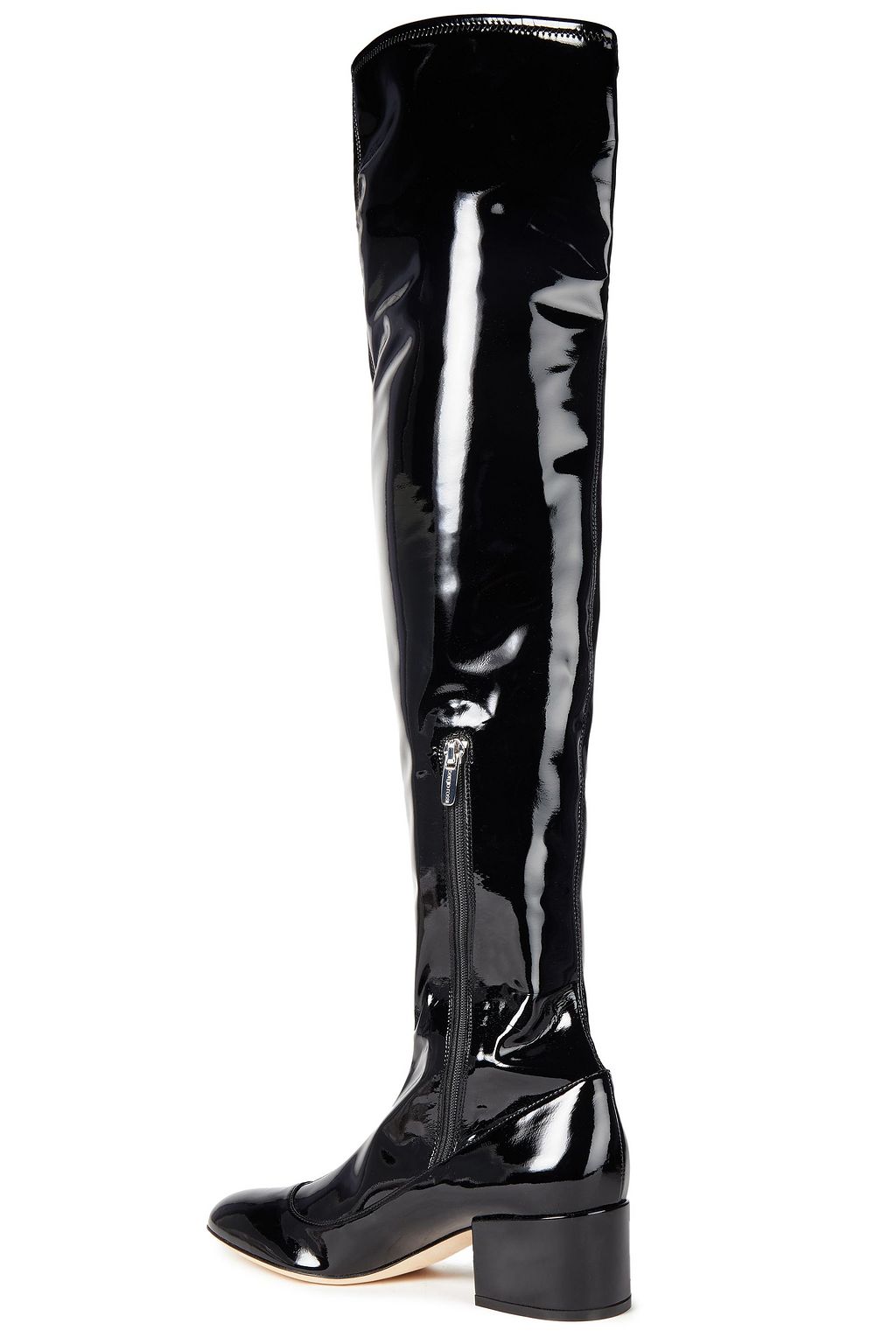 SERGIO ROSSI Faux patent-leather thigh boots