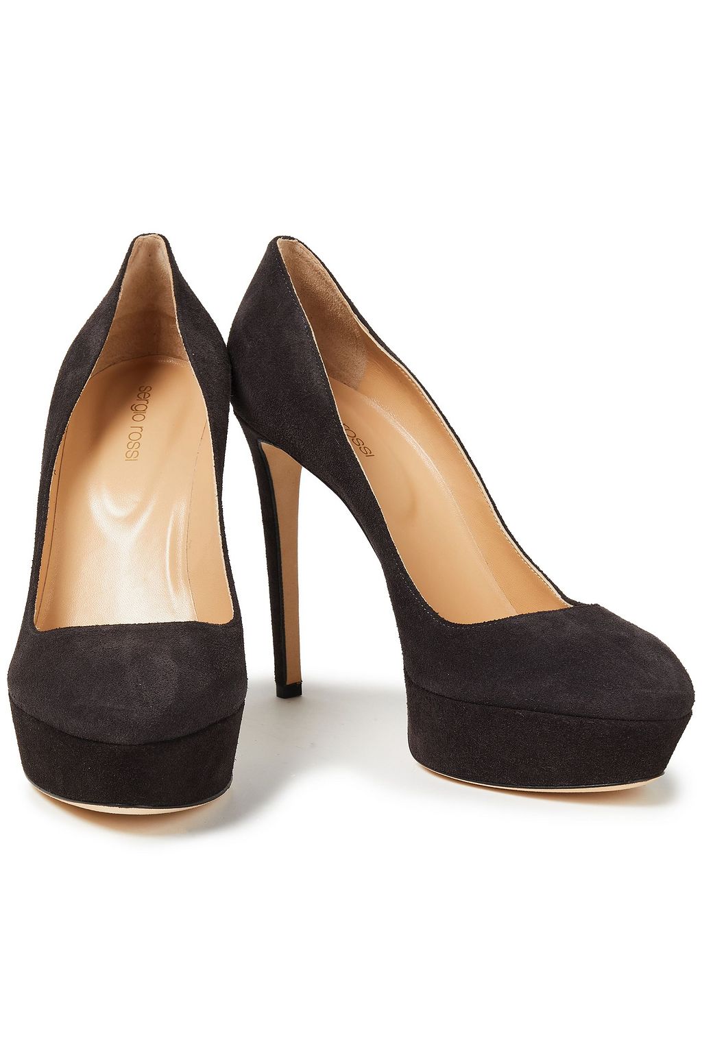 SERGIO ROSSI Suede platform pumps