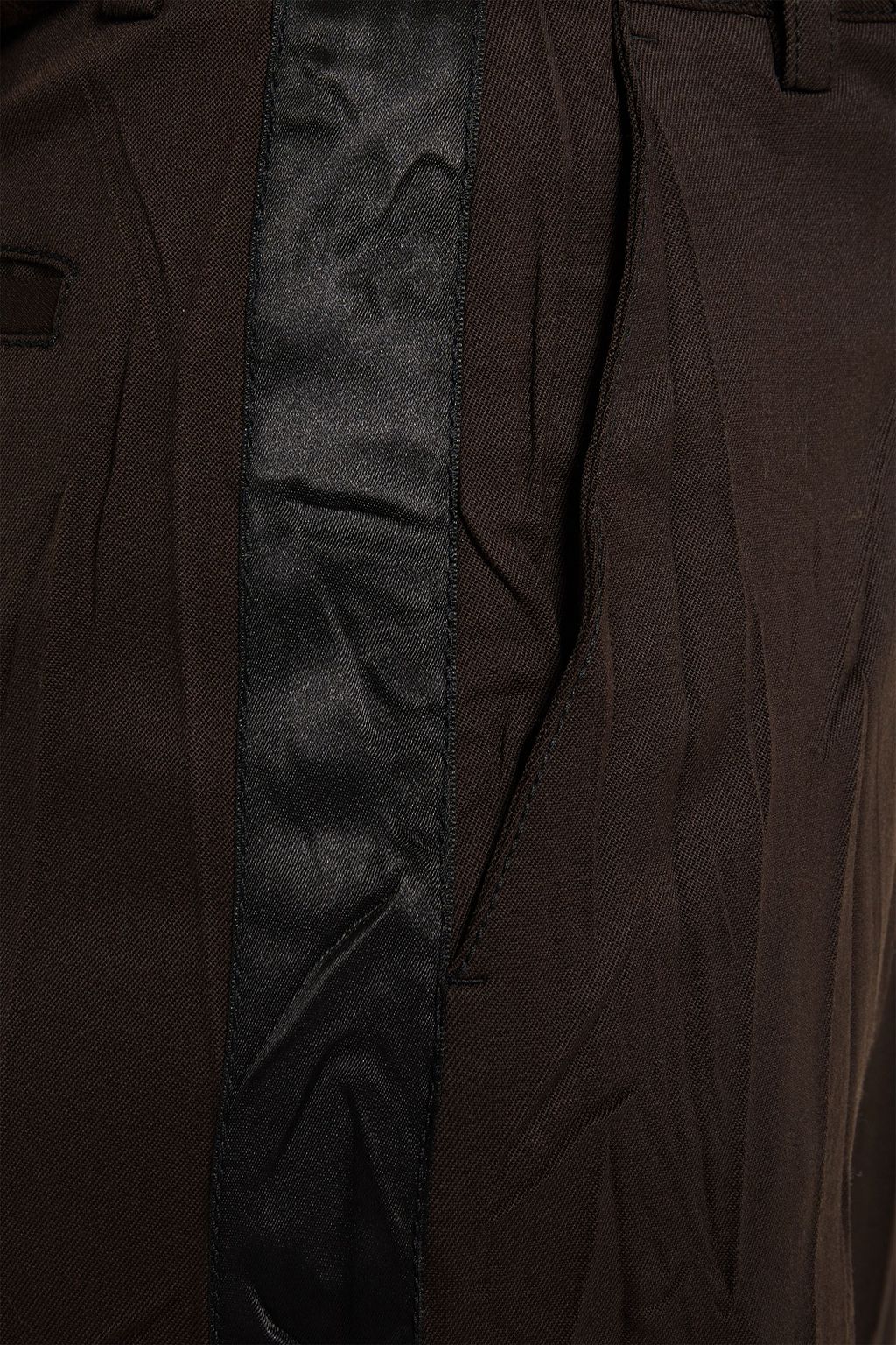 MM6 MAISON MARGIELA Satin-trimmed crushed-twill wide-leg pants