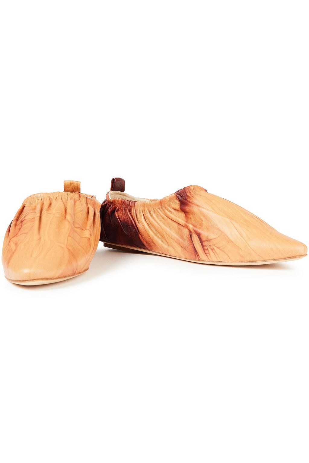NANUSHKA Matangi gathered tie-dyed leather point-toe flats